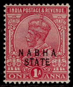 INDIAN STATES - Nabha GV SG51, 1a aniline carmine, M MINT.