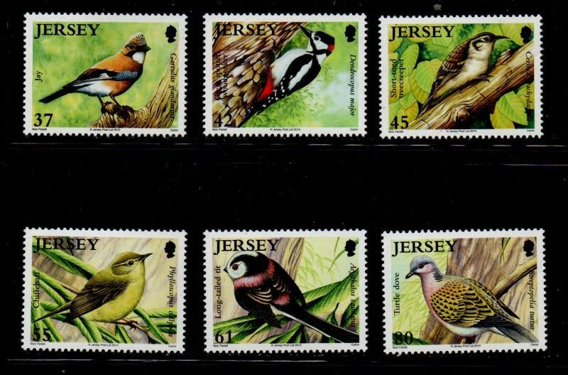 Jersey Sc  1429-1434 2010 Woodland Birds stamp set mint NH