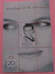 ​SOMALI LAND  GREAT PEOPLE OF 20TH CENTURY, LADY DIANA-MNH S/S SHEET VERY RARE