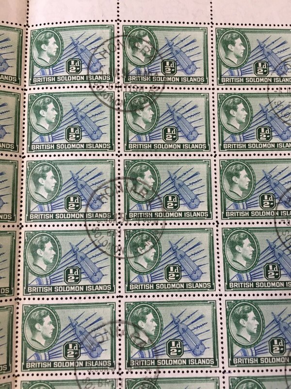 Solomon Islands GVI Blocks Used Values (Apx 680 Stamps) Apr 1750