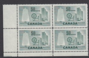 Canada 334 Textile, LL corner block mnh