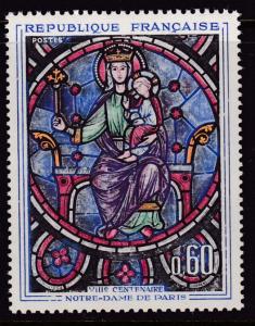 France 1964 ART Issue Madona & Child Stain Glass Window from Notre Dame VF/NH