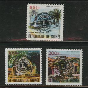 Guinea Scott C93-95 Lion opt airmail set 1967