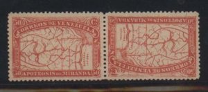 Venezuela #140b XF Mint Tete Beche Pair