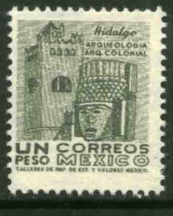 MEXICO 928, $1P 1950 Def 6th Issue Fosforescent unglazed. MINT, NH. F-VF.