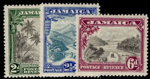 JAMAICA GV SG111-113, 1932 complete set, LH MINT. Cat £70.