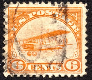 US 1918 6¢ Airmail Stamp #C1 Used CV $28