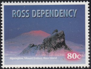 Ross Dependency 1999 MNH Sc L56 80c Alpenglow, Mount Erebus, Ross Island