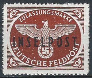 1944 INSELPOST occ. Tedesca Egeo 1v. MNH Sass. n. 3