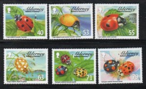 Alderney Sc 484-89 2014 Ladybugs stamp set mint NH