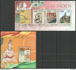 2013 Togo Indian Art Indien Famous Paintings Architecture Kb+Bl ** Tg658