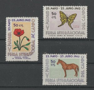 Spain MNH Set Flora & Fauna Madrid Fair 1962