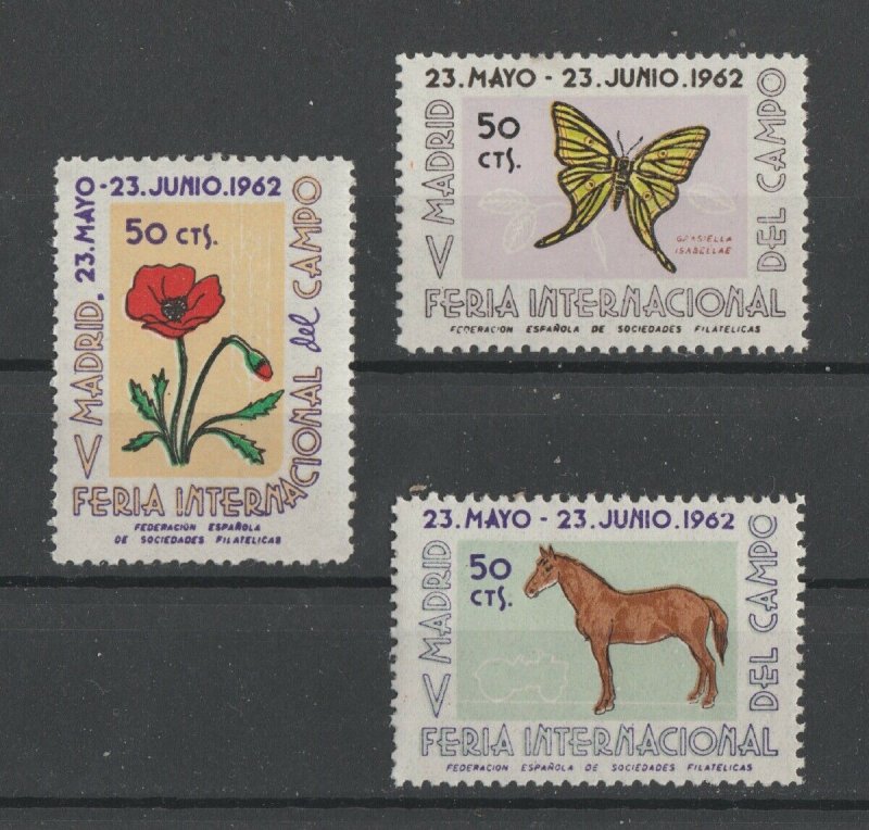 Spain MNH Set Flora & Fauna Madrid Fair 1962