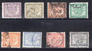 Netherlands Indies #38-45   F/VF Used, Complete Set, CV $11.35 ....  4220031