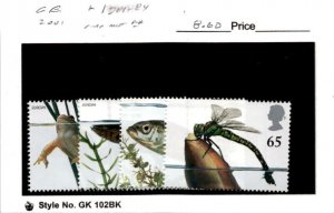 Great Britain, Postage Stamp, #1981-1984 Mint NH, 2001 Fish, Frog (AB)