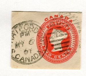 CANADA; 1870s-90s early classic QV fine used POSTAL STATIONARY PIECE