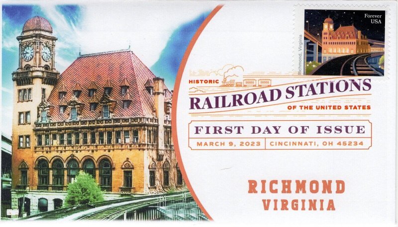 23-052, 2023, Historic Railroad Stations, First Day Cover, Digital Color Postmar