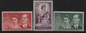 AUSTRALIA, 267-269   MINT HINGED SET ROYAL VISIT