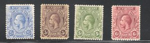 St. Vincent, Scott #122,124,126,127   VF, Unused, OG,  CV $5.55  .... 6050073