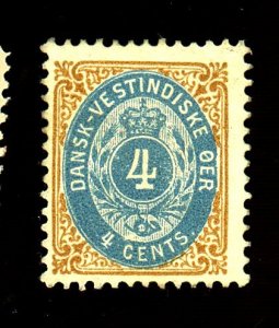 DANISH W INDIES #18 MINT FVF OG HR Cat $18