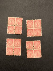 US SCOTT 682 2C MASSACHUSETTS BAY COLONY four BLOCK of 4 Mint  buy less is ok