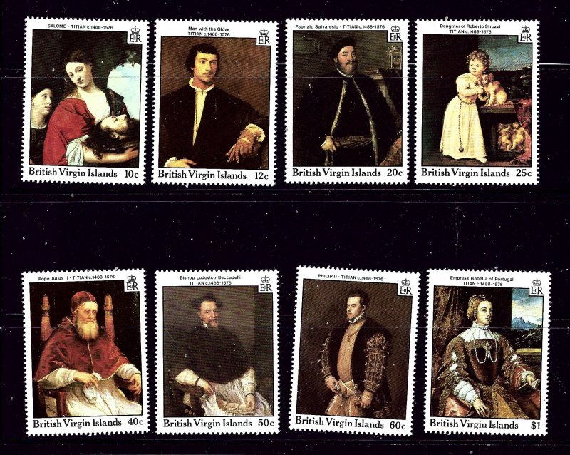 British Virgin is 595-602 MNH 1988 Titian Paintings #2