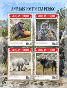 MOZAMBIQUE - 2019 - Endangered Species - Perf 4v Sheet - MNH