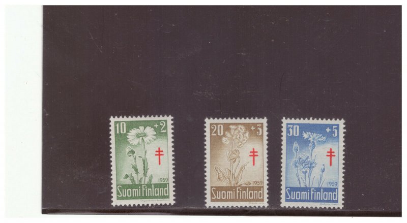 FINLAND SC.B154-156 1959 FLOWERS MH COMP. SET PBPG5