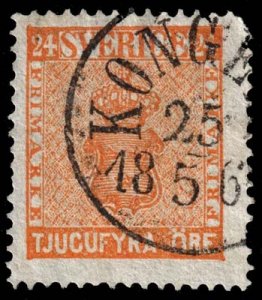 Sweden - Scott 10 - Used - Rounded Corner - Missing Perforation Tooth