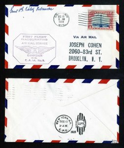 # C11, CAM # 9 First Flight cover, Oshkosh, WI to Milwaukee, WI - 12-15-1928