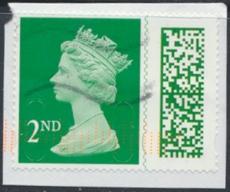 GB  QE II 2nd class barcode  Year 22 Source B  Used  see details & scans
