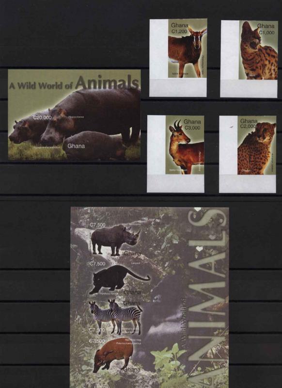 Ghana Animals Mi#3692-99B Bl#465B MNH