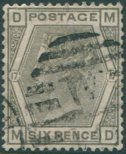 Great Britain 1881 SG161 6d grey QV DMMD plate 17 crown wmk FU (amd)