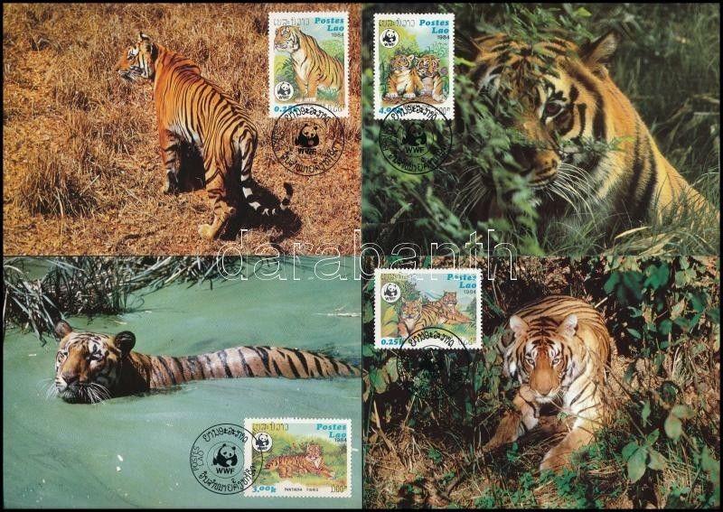 Laos stamp WWF Tiger set 4 CM Cover 1984 Mi 706-709 WS244380