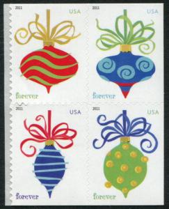 4574a US (44c) Holiday Baubles SA, MNH blk/4