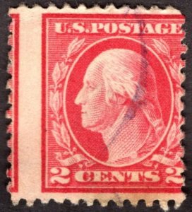 1917, US 2c, Washington, Used, Heavy misperf, Sc 499