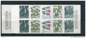 Sweden 1968 Booklet Sc 786A MNH Wild Floewers CV  $11.00