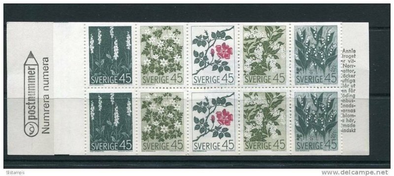 Sweden 1968 Booklet Sc 786A MNH Wild Floewers CV  $11.00