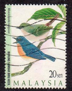 Malaysia 605 - Used - Pygmy Blue-flycatcher (cv $0.40)