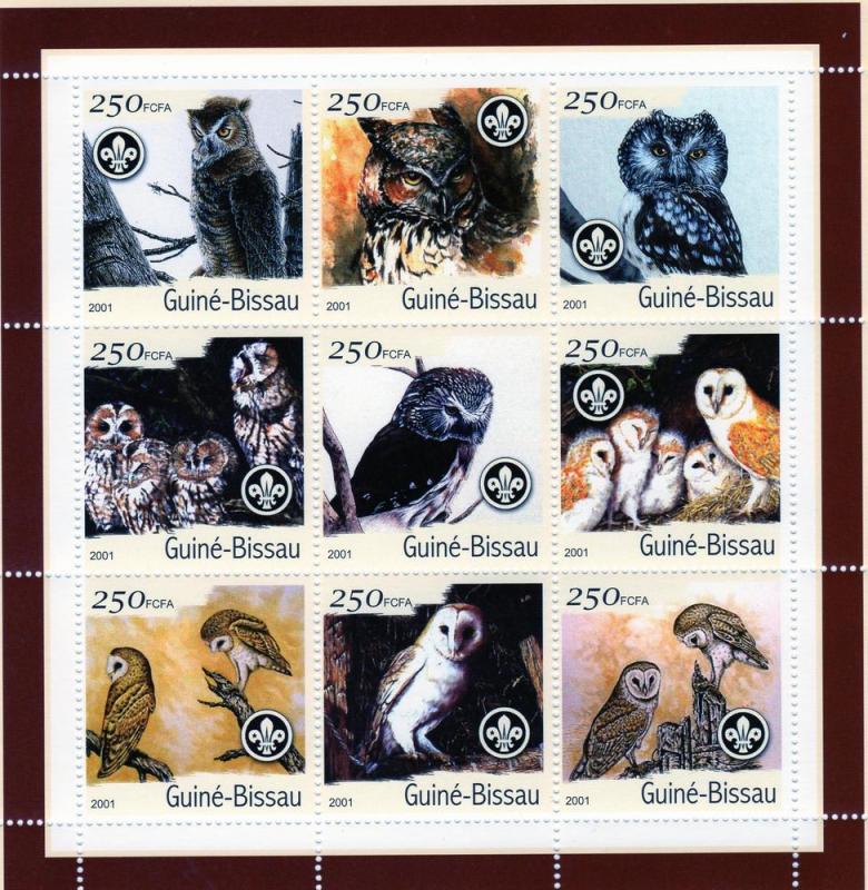 Guinea - Bissau 2001 Owls-Scouts Shlt (9) MNH VF Mi.#1428-36