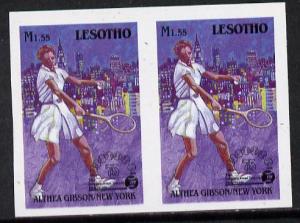 Lesotho 1988 Tennis Federation 1m55 (Althea Gibson) unmou...