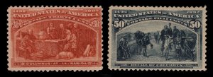 MOMEN: US STAMPS #239-240 MINT OG H LOT #85201*