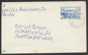 NEW HEBRIDES 1968 cover VILA to USA........................................51371