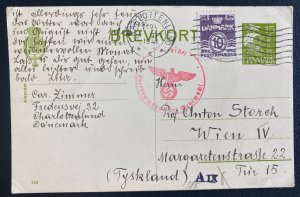 1941 Charlottenlund Denmark Postcard Cover To Vienna Austria