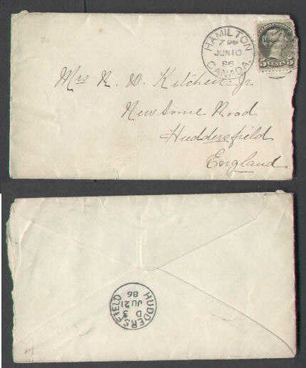 Canada-cover #2616 - 5c Small Queen to England - Wentworth Cnty