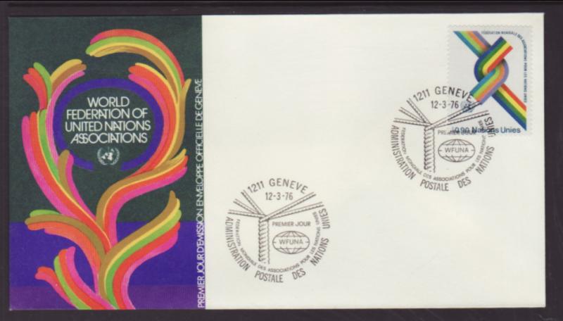 UN Geneva WFUNA 1976 Geneva U/A FDC BIN