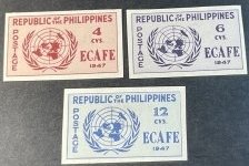 PHILIPPINES # 516a-518a-MINT/HINGED----COMPLETE SET--IMPERFORATE AS ISSUED--1947