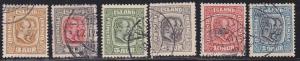 Iceland # 100-107, Short Set, Used, Third Cat