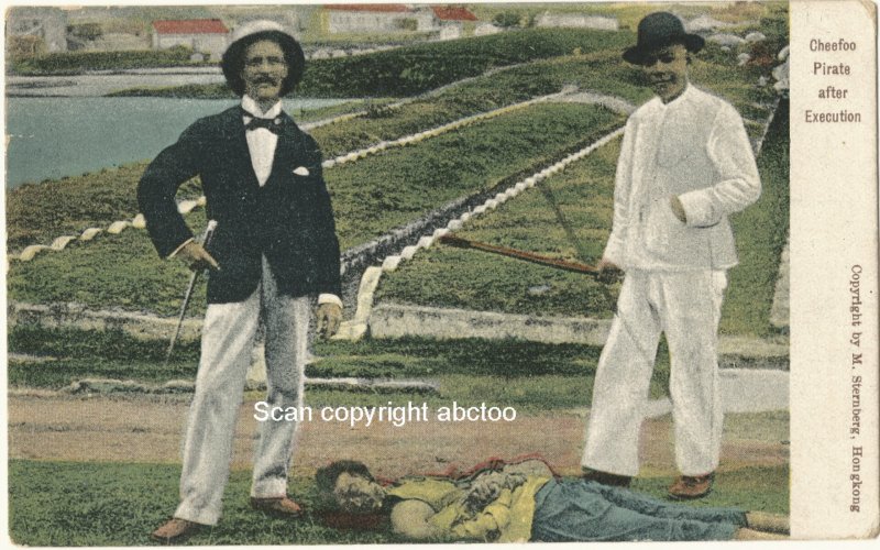 Hongkong Colorized Picture Postcard, Cheefoo Pirate after Execution c.1910.