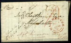 1840 Returned paid Letter Dead Letter Office with Letter